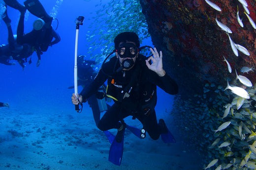 men scuba diving