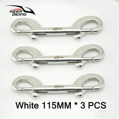 White 115MM 3PCS KEEP DIVING Stainless Steel Snap Hook  -  Cheap Surf Gear