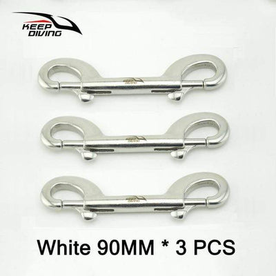 White 90MM 3PCS KEEP DIVING Stainless Steel Snap Hook  -  Cheap Surf Gear