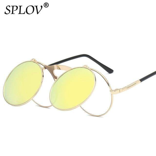 SPLOV Round Steampunk Sunglasses  -  Cheap Surf Gear