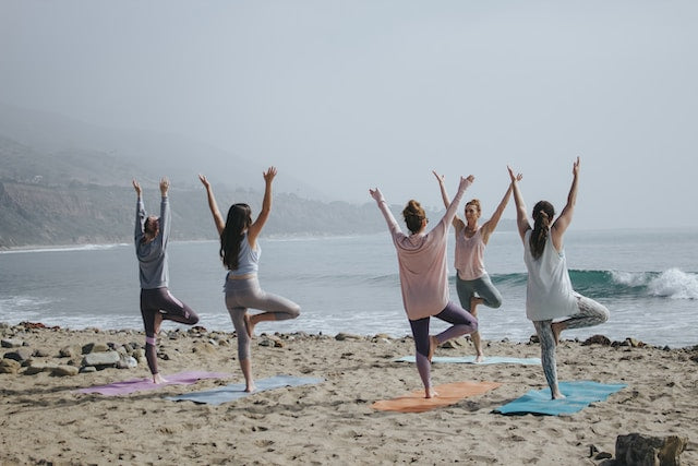 beach yoga activity