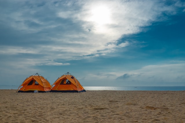 camping on the beach
