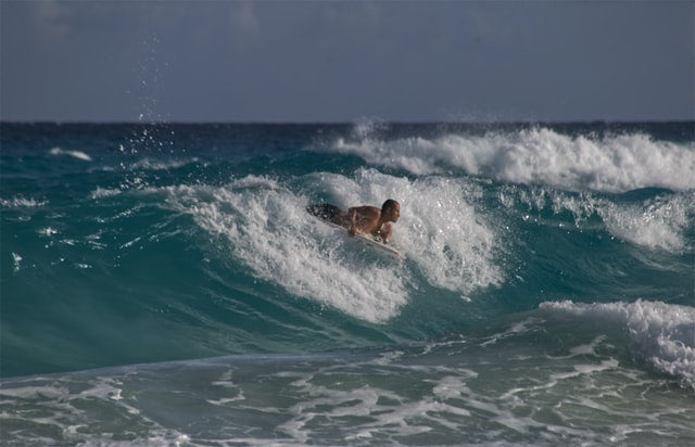 person bodyboarding