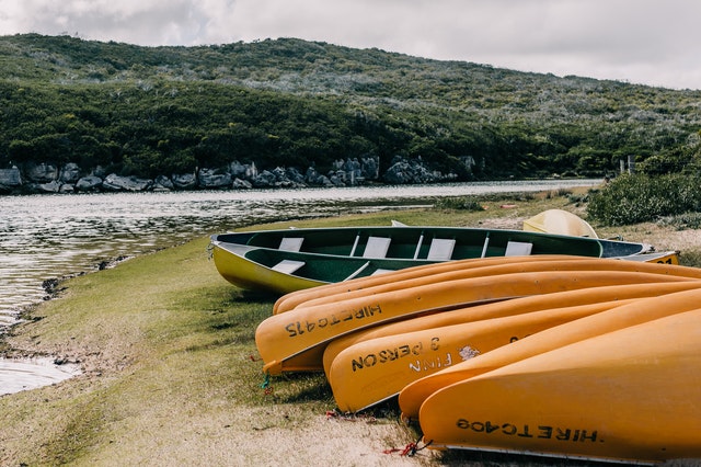 orange kayaks