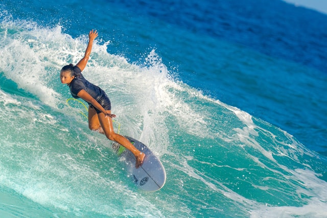 girl on surfboard