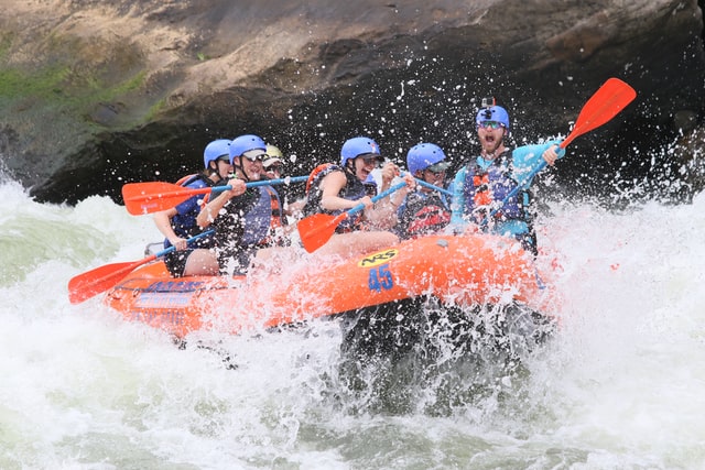 rafting on white water