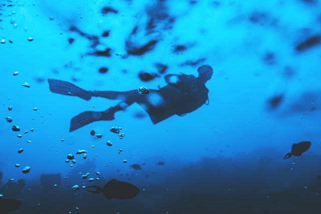 scuba diver with tank