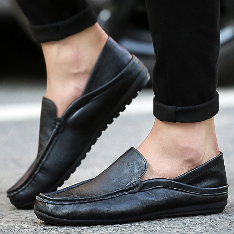 HAJINK Mens Leather Boat Shoes