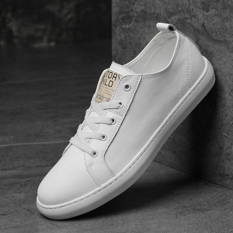 WOSHI White Boat Shoes