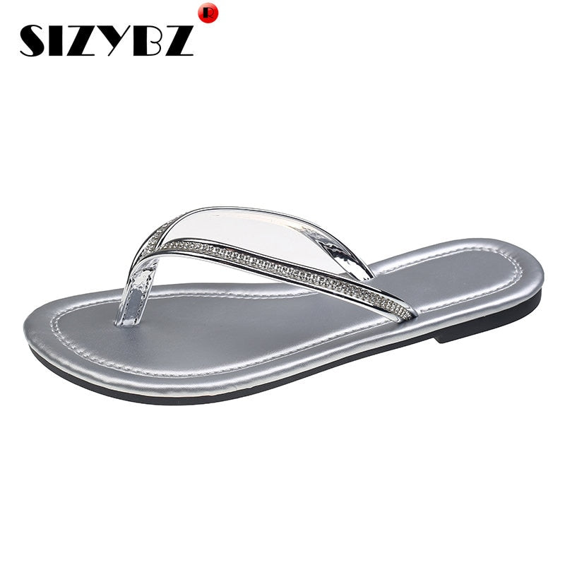 SIZYBZ Silver Flip Flops