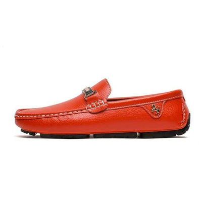 Orange / 6 ALCUBIEREE Leather Boat Shoes  -  Cheap Surf Gear