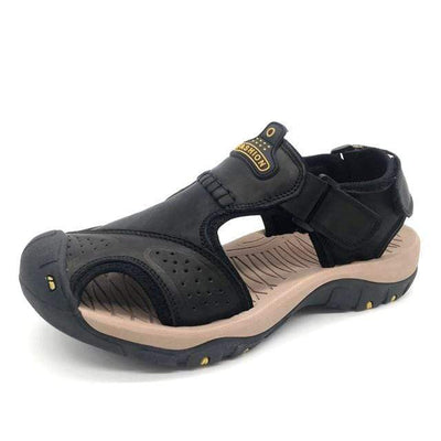 Black 2 / 6.5 BAOLUMA Mens Black Sandals  -  Cheap Surf Gear