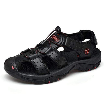 Black / 6.5 BAOLUMA Mens Black Sandals  -  Cheap Surf Gear