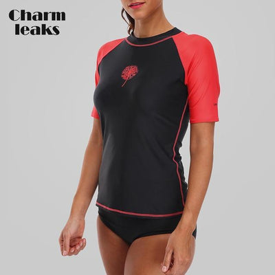 Bla / XXL CHARM LEAKS Women Surf Shirt (Short Sleeve)  -  Cheap Surf Gear
