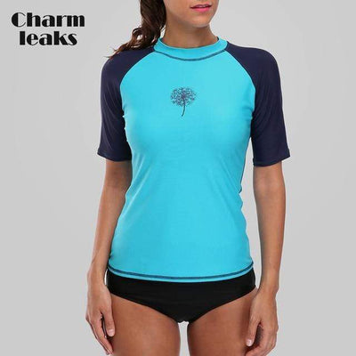 Blu / XXL CHARM LEAKS Women Surf Shirt (Short Sleeve)  -  Cheap Surf Gear