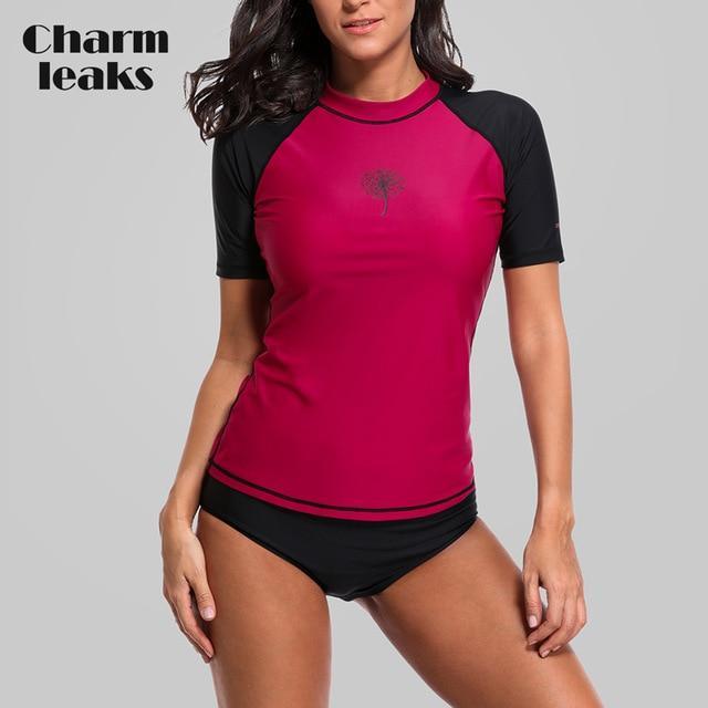Red / XXL CHARM LEAKS Women Surf Shirt (Short Sleeve)  -  Cheap Surf Gear