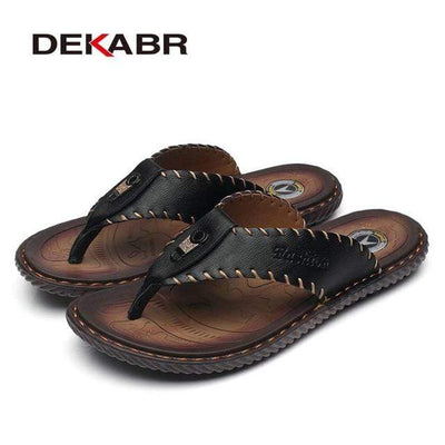 Black / 10 DEKABR Comfortable Flip Flops  -  Cheap Surf Gear