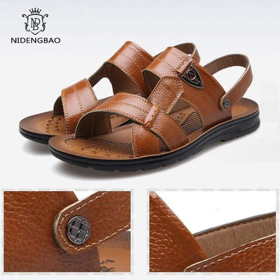 ELGEER Mens Leather Sandals  -  Cheap Surf Gear