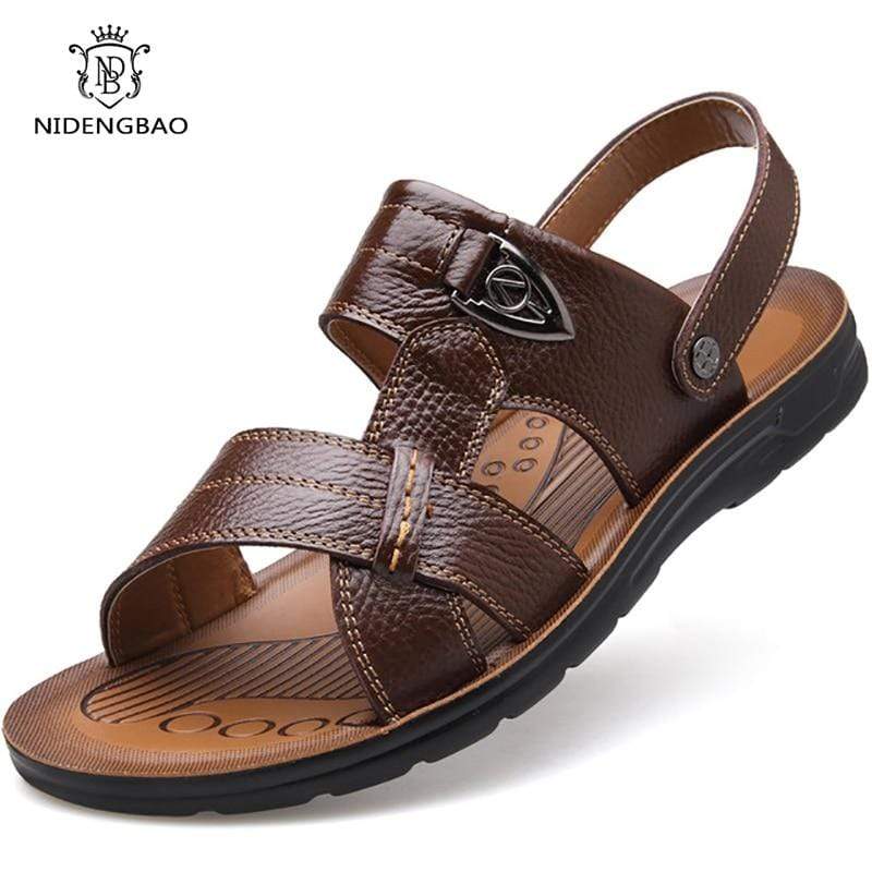 ELGEER Mens Leather Sandals  -  Cheap Surf Gear