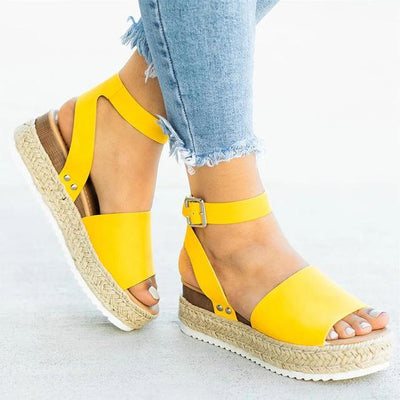 yellow / 5 HAJINK Platform Sandals  -  Cheap Surf Gear