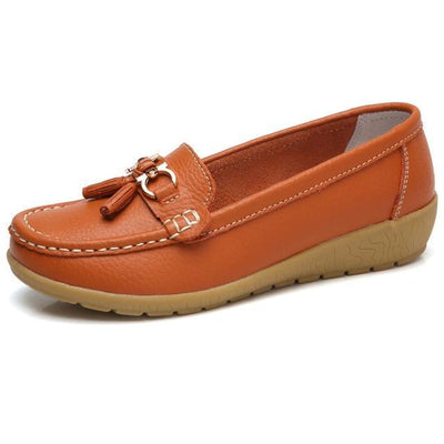 orange / 5 HAJINK Womens Leather Boat Shoes  -  Cheap Surf Gear