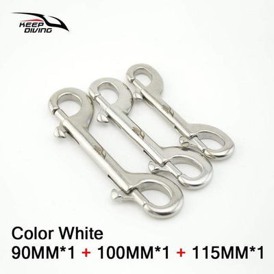 White 3 Size KEEP DIVING Stainless Steel Snap Hook  -  Cheap Surf Gear