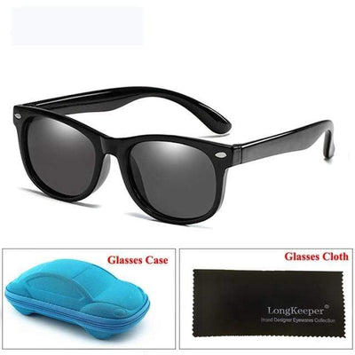 Bright Black LONG KEEPER Baby Sunglasses  -  Cheap Surf Gear
