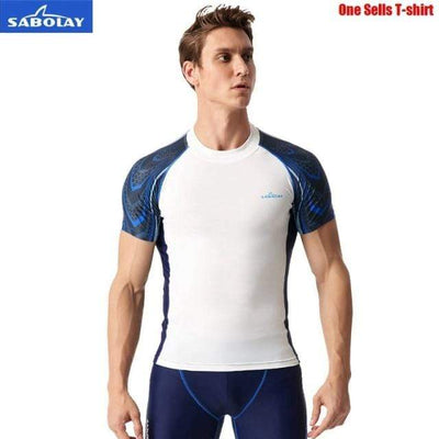White T-shirt / XL SABOLAY Zipper Rash Vest (and shorts)  -  Cheap Surf Gear