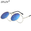 C04SilverBlue SPLOV Round Steampunk Sunglasses  -  Cheap Surf Gear