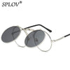 C05SilverBlack SPLOV Round Steampunk Sunglasses  -  Cheap Surf Gear
