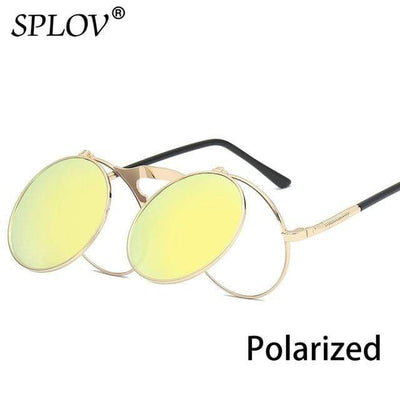 C10GoldYellowP SPLOV Round Steampunk Sunglasses  -  Cheap Surf Gear