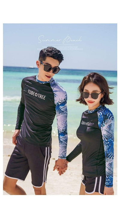 TUBE TREE Long Sleeve Rash Guard (With Shorts)  -  Cheap Surf Gear