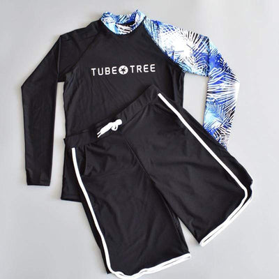 TUBE TREE Long Sleeve Rash Guard (With Shorts)  -  Cheap Surf Gear