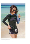 Ladies 2 piece set / M TUBE TREE Long Sleeve Rash Guard (With Shorts)  -  Cheap Surf Gear